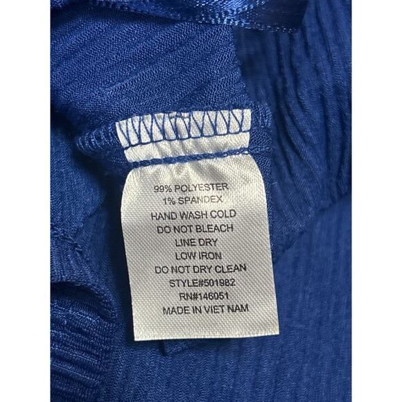 Monteau Blue Half Sleeve Cutout Deep V Neck Pleated A Line Mini Dress Size M - Picture 5 of 5